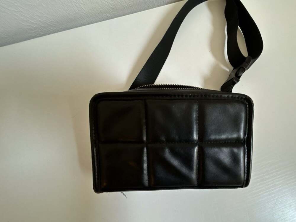 Amanda Uprichard Black Quilted Faux Leather Belt Bag - Picture 2 of 9